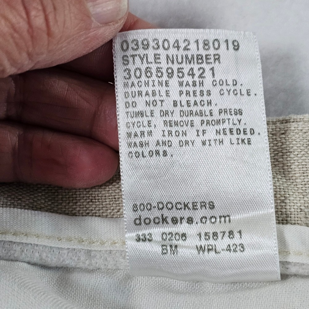 Dockers Mens Beige Linen Cotton Pleated Relaxed Fit Shorts W40 306595421 - Picture 5 of 9